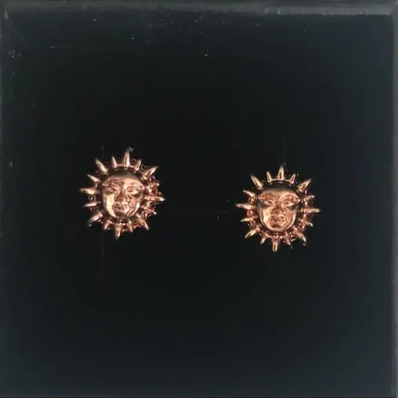 Sunny Face Stud Earrings Rose Gold in Gift Box - Picture 4 of 4